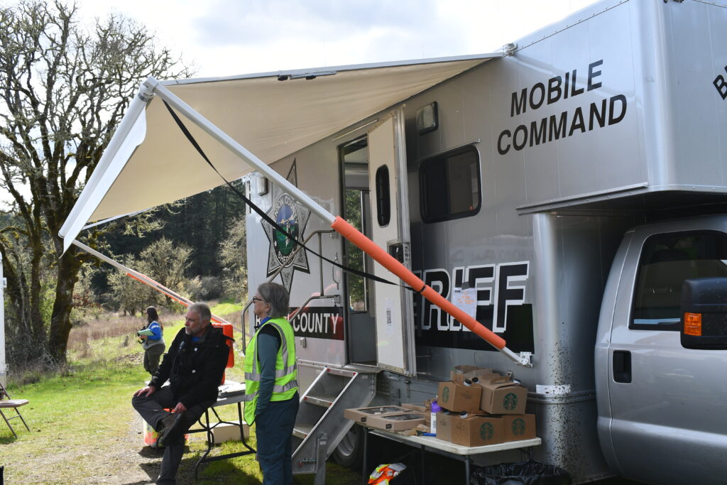 Benton County Amateur Radio Emergency Service members participate in a field navigation exercise for the Search and Rescue Academy. March 2025.